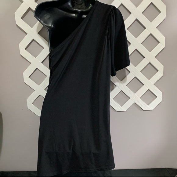 Lane Bryant Black One-Shoulder Cocktail Dress - Picture 3 of 7